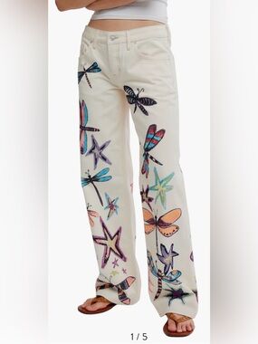 We the  Free Tennessee Trompe L'Oeil Print Jeans Pants